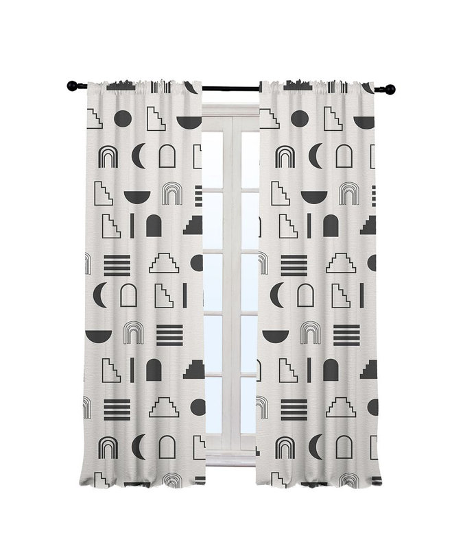 Iota Semi Sheer Curtain Pair, 140cm Width x 350cm Drop, White