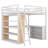 Hamide Full Size Loft Bed with Ladder, Shelves-1354973462