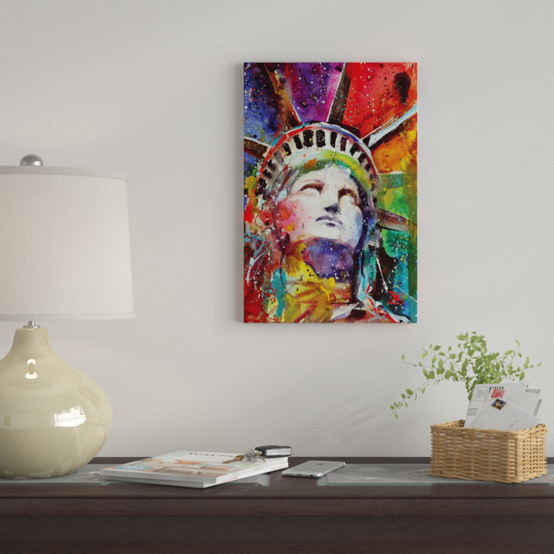 « statue of liberty » par dean crouser,, reproduction d’impression sur toile tendue, H 12 po x l 8 po x P 0,75 po