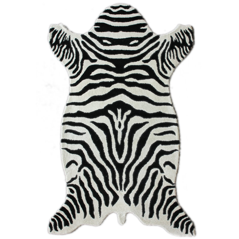Wool Animal Print Indoor Rug, Rectangle 4'x 6'