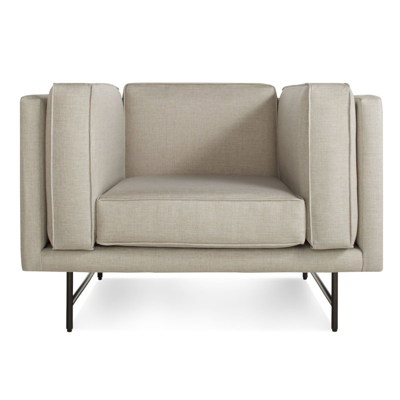 Bank Club Chair, Black, Vern Grey