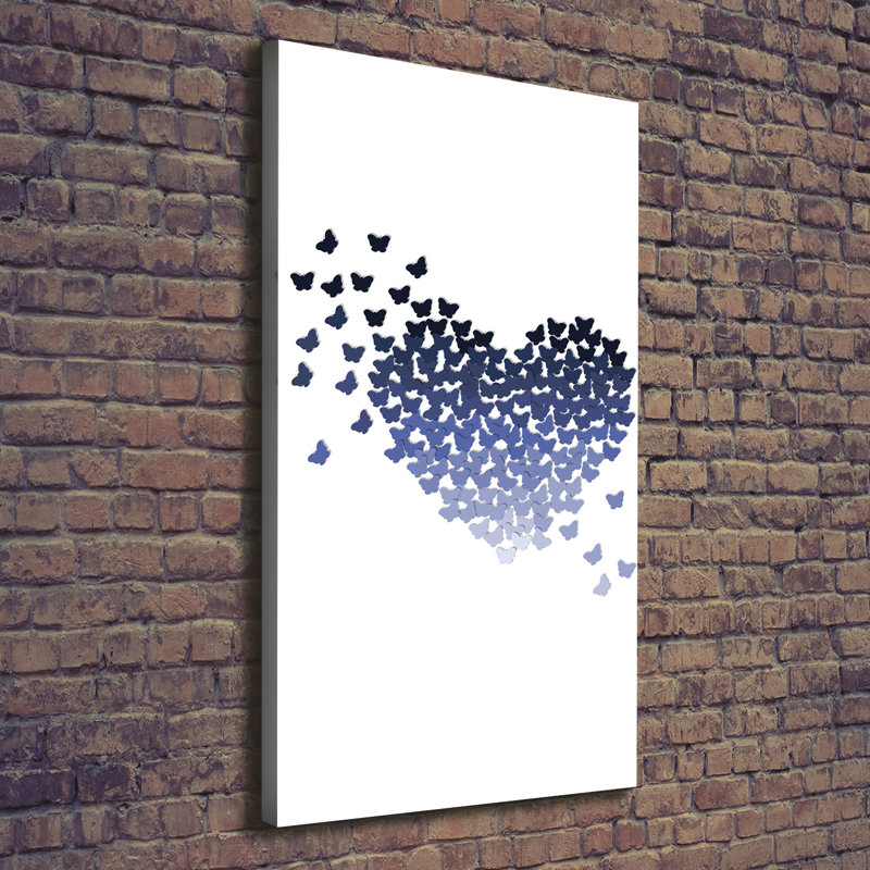 Heart From Butterflies - Wrapped Canvas Print