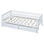 Lit de jour simple avec deux tiroirs en bois - blanc, peu encombrant et fonctionnel blanc uni-815925863-815925857