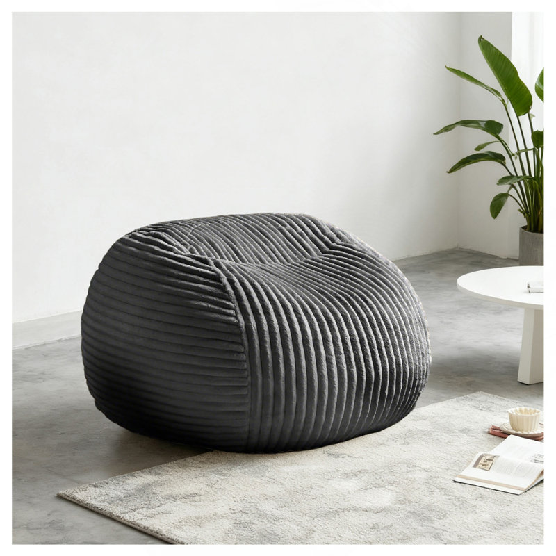 High-Grade Gray Adult Bean Bag Chair - Ultra Plush Memory Foam Leisure Sofa And Comfortable Reading Corner Chair, Suitable For Bedroom, Living Room, And Dormitory.