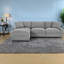 Canapé modulaire en polyester gris avec rangement et canapé moderne pour salon compact