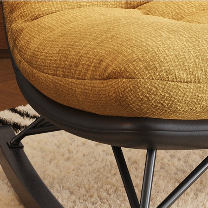 Chaise berçante douce et confortable, Jaune