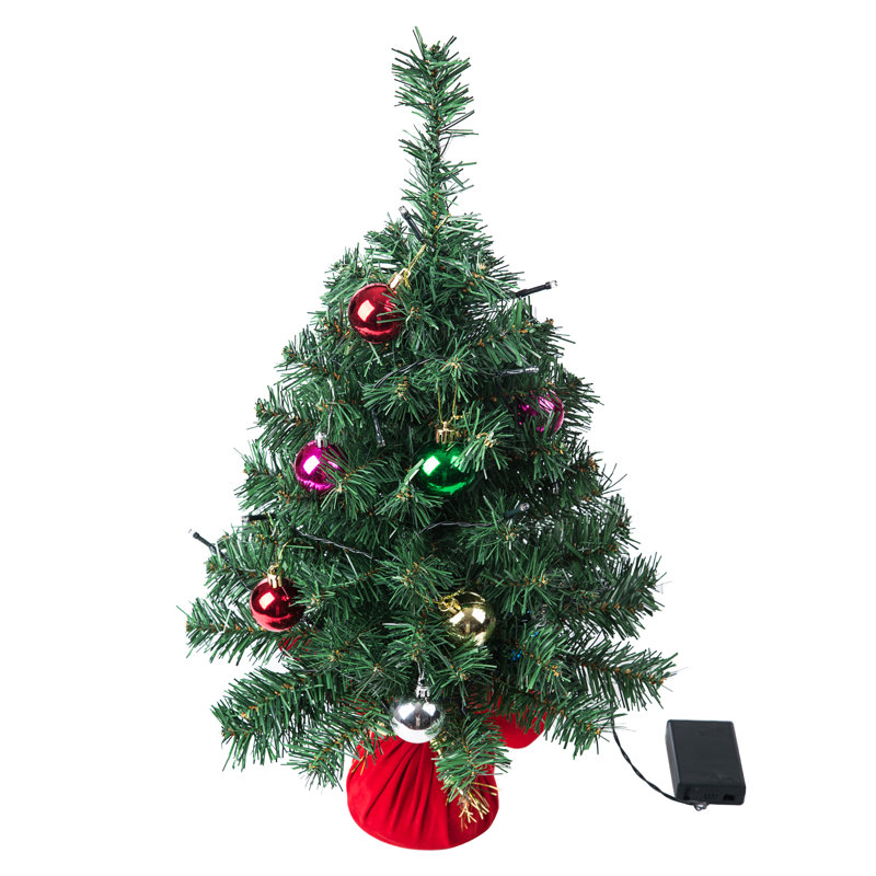 Arbre de Noël artificiel de table 22 po avec 30 lumières DEL et 24 ornements de Noël