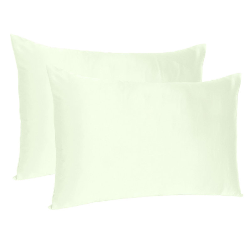Taie d'oreiller en satin , Standard, Ivoire