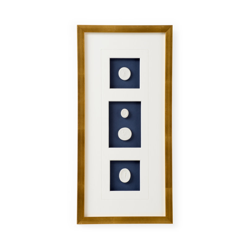 Intaglios On Navy III Print