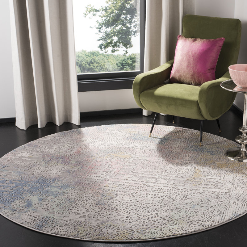 Wendi Performance Abstract Rug, Square 6'7"