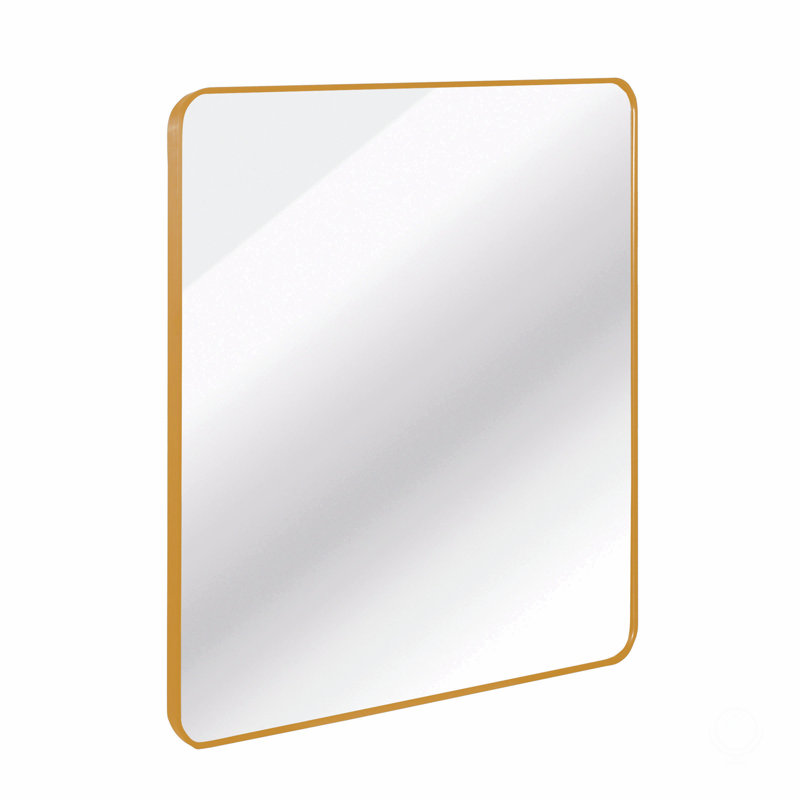 30 In X 30 In Gold Metal Framed Square Bathrrom Mirror, Gold, Square, 30" x 30"