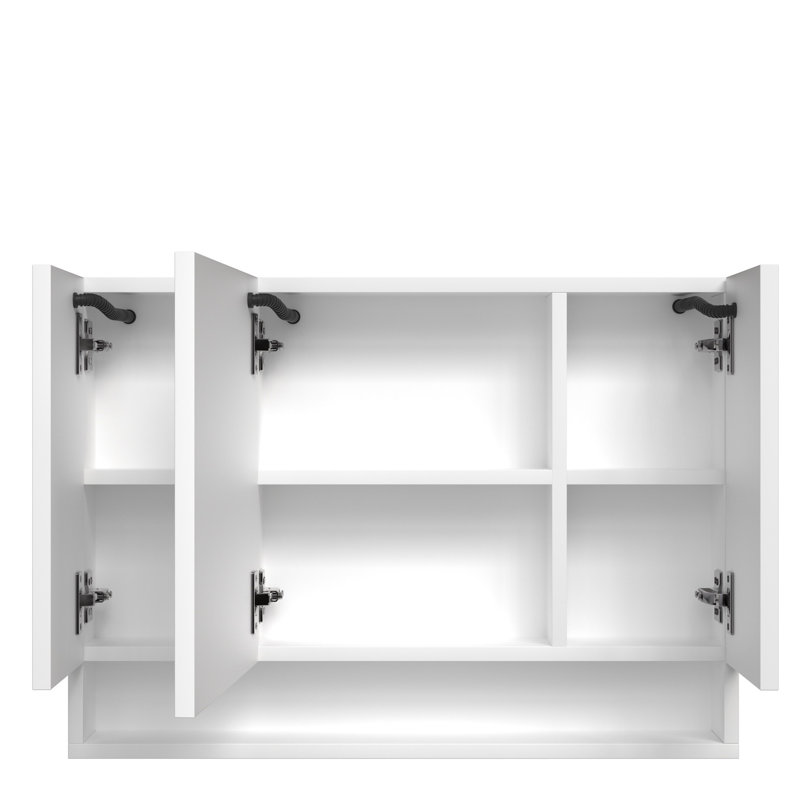 Armoire de rangement pour salle de bain moderne avec DEL et miroir - 40,4 x 27,71 x 5,25 pouces, blanc, fixation murale, imperméable, anti-corrosion blanc et lumières 39 x 28 moderne, aluminium, multi-compartiments