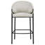 Ensemble de 2 tabourets de bar beige et noir brillant