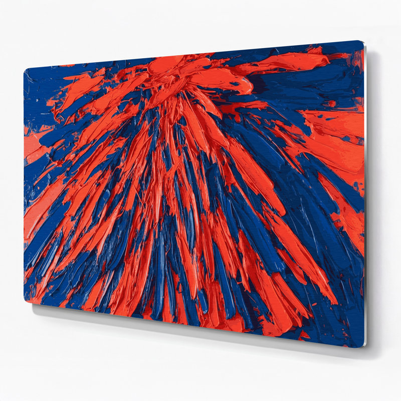 Art mural en métal Neo Expressionism 51, H 132 po x l 168 po x P 0,05 po