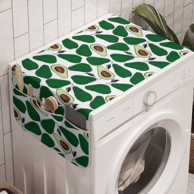 East Urban Home Avocado Washing Machine Organizer Pack of 2 47" x 18.5" Emerald Pale Green Brown