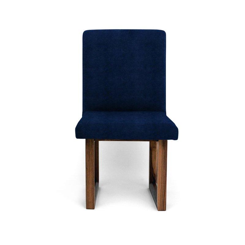 C2 W Upholstered Dining Chair, Denim Velvet