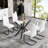 47.24" Rectangular Clear Tempered Glass Dining Table,Stylish Design With Metal Legs, Kitchen Table For Dining Room-996021394-996021407