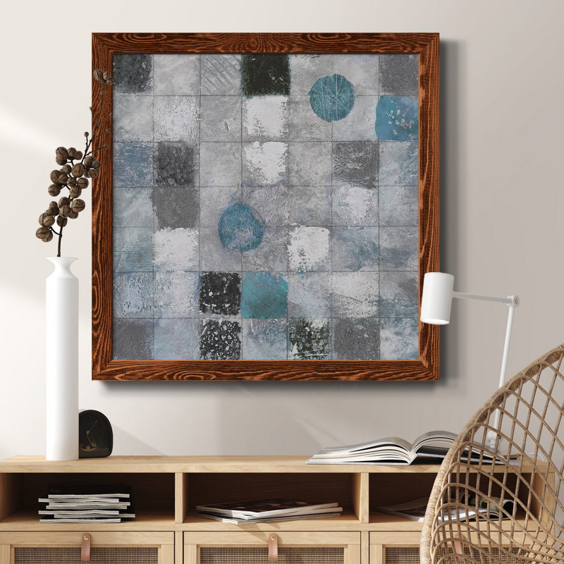 Papillon sur bleu - Reproduction d'art sur toile encadrée, H 31,5 po x l 31,5 po x P 1,5 po, Cadre en érable