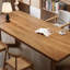Table de salle à manger rectangulaire en bois massif Nut-Brown-1341197316