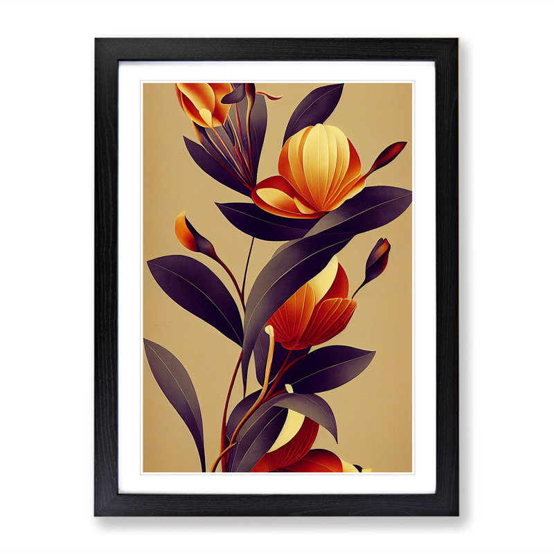 Angelical Flowers - Framed Print, Black, 64cm H x 46cm W x 2cm D
