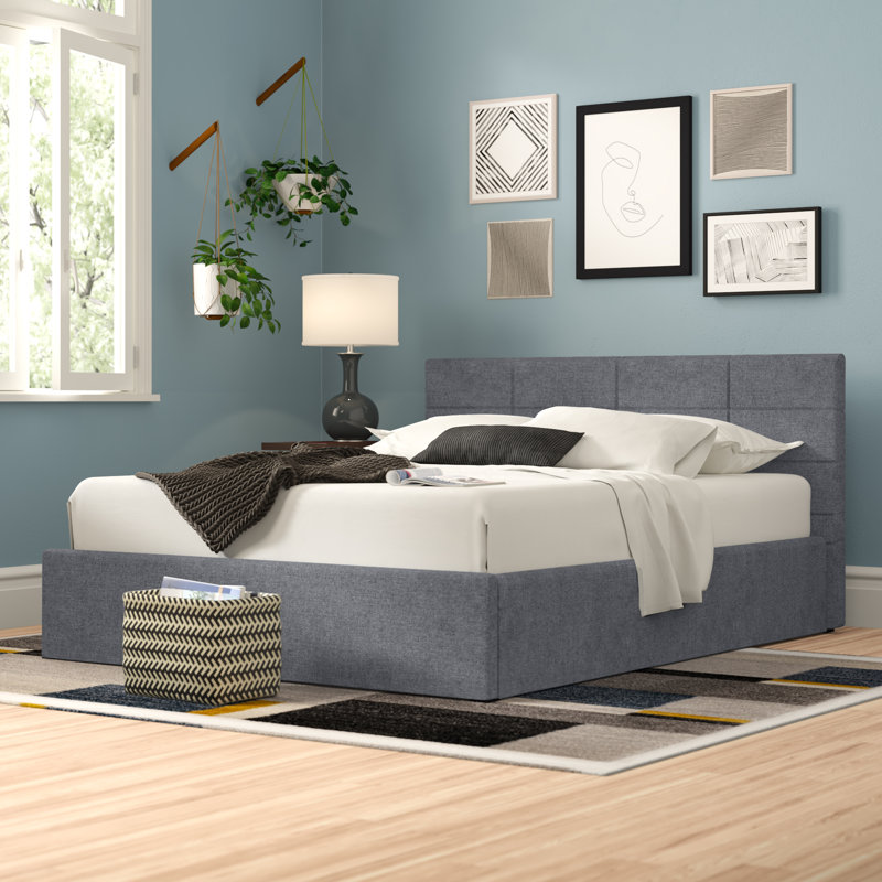 Philippe Upholstered Ottoman Bed, Grey, Kingsize (5')