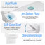 Elongated Dual Flushing One-Piece Toilet High Efficiency Flush Glossy White - 24.8x13 x 27.56