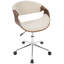Chaise de bureau en noyer et crème