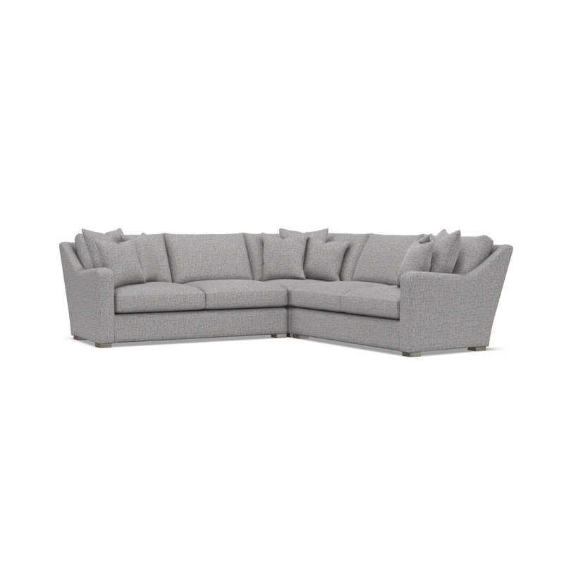 Sectional, Gray Polyester, 34.5" H x 107.5" W x 107.5" D, Symmetrical