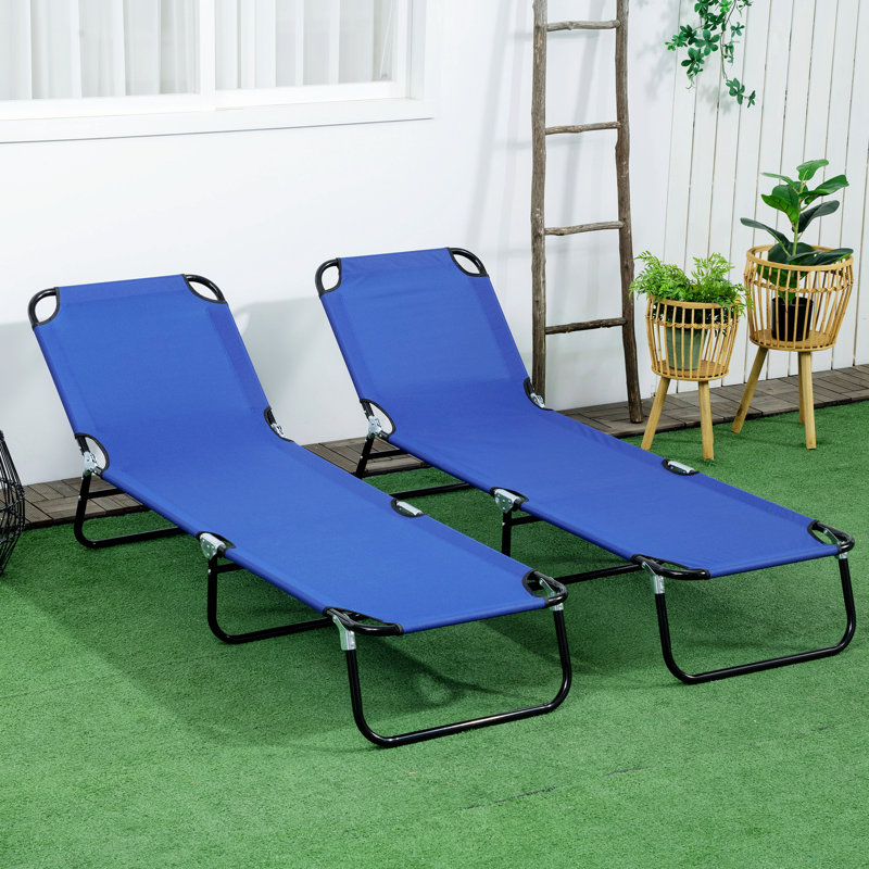 Chaise longue rembourrée Dyun, Bleu