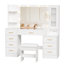 49.2" Makeup Vanity With 8 Drawers & Power Outlet And Glass Top 