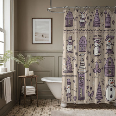 Arctic Snow Pattern - Premium Shower Curtain