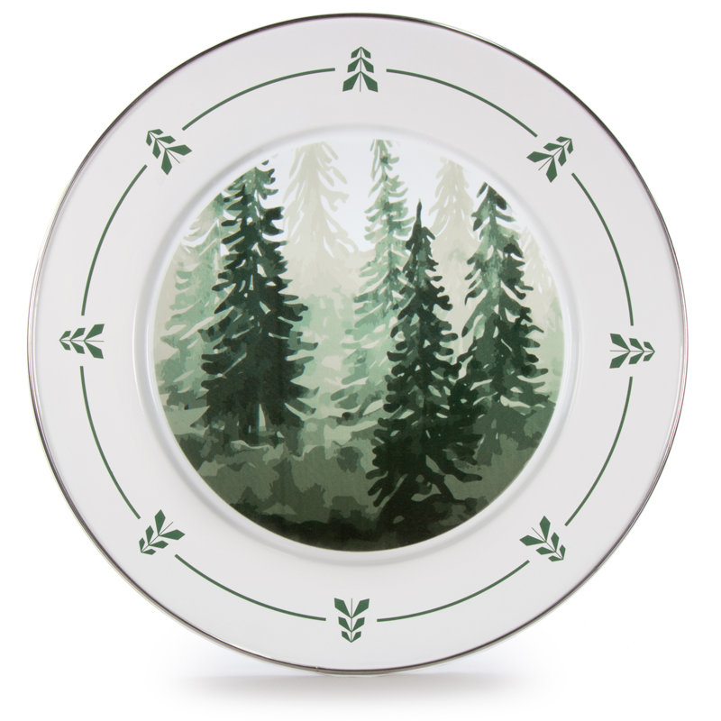 Golden Rabbit Enamelware Forest Glen 12.5" Chargers, Set of 2