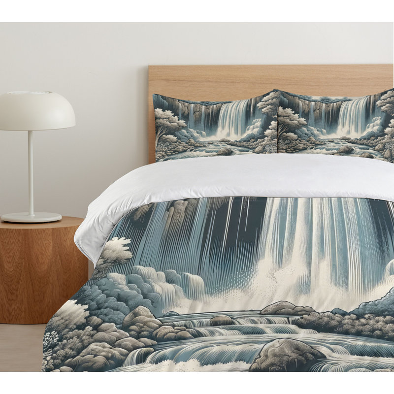 Landscape Duvet Cover, California King Duvet Cover + 2 Standard Shams