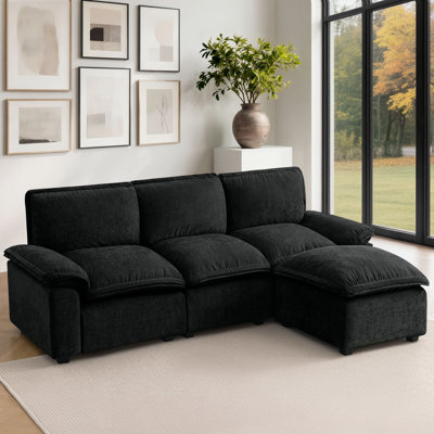 Chenille Cloud Sofa 4-Seat Flexible Combination Couch For Living Room
