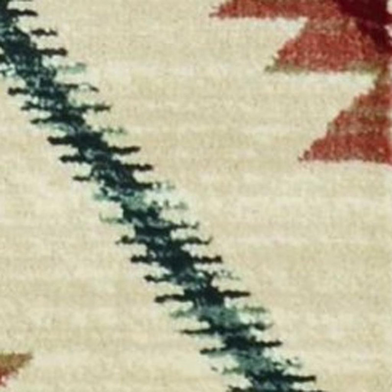 Tapis ivoire / vert touffeté à motif floral Kirwan