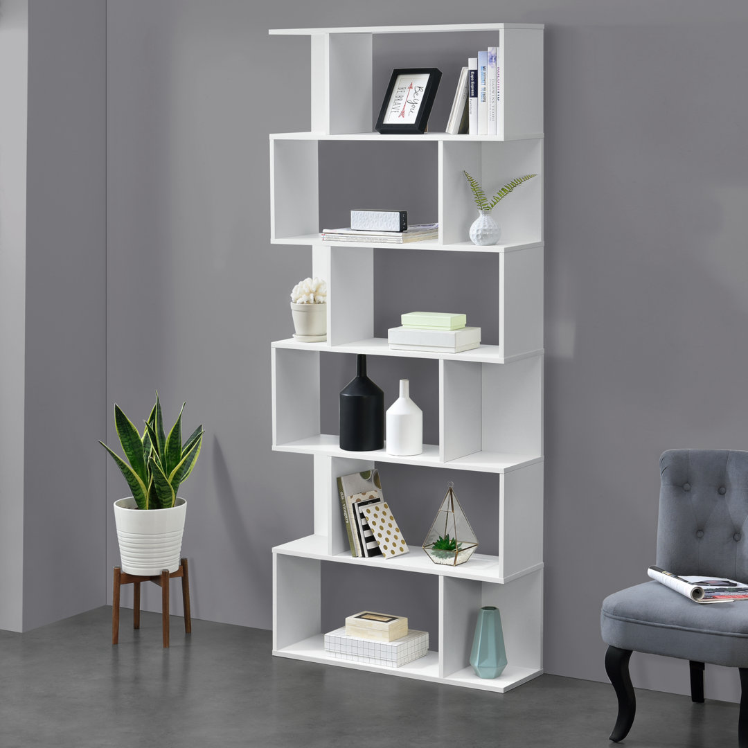 Bücherregal Borrby 192X80x24 Cm Mit 6 Ebenen Dunkelgrau