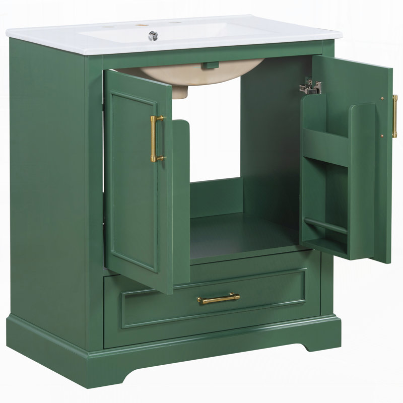 Meuble-lavabo 30 po avec lavabo, Vert