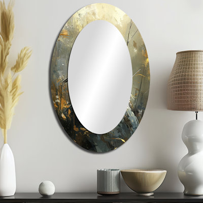 Mésange sur une pomme de pin IV - Miroir décoratif animaux sur métal