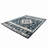 Jena 6X9 Large Area Rug, Persian Geometric Design, Modern Retro Black Blue-123764807