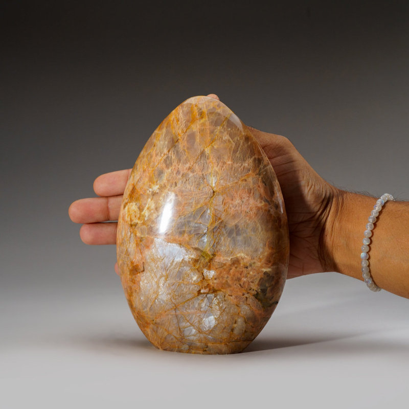 Genuine Polished Peach Moonstone Freeform from Madagascar (3.5 Lbs)