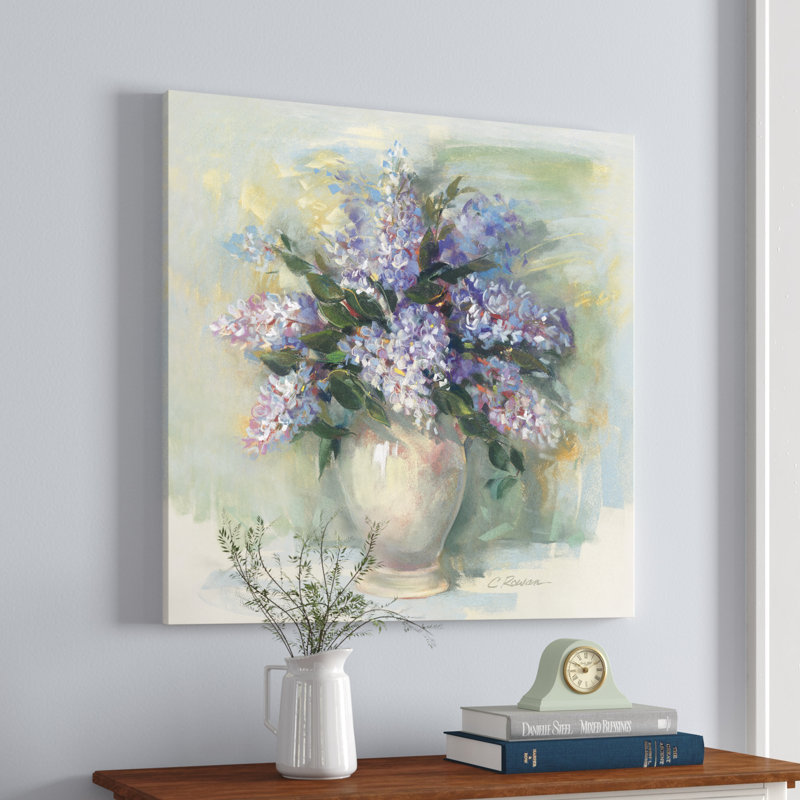 «Lilacs for Kathy» par Carol Rowan - reproduction d'art sur toile tendue, H 36 po x l 36 po