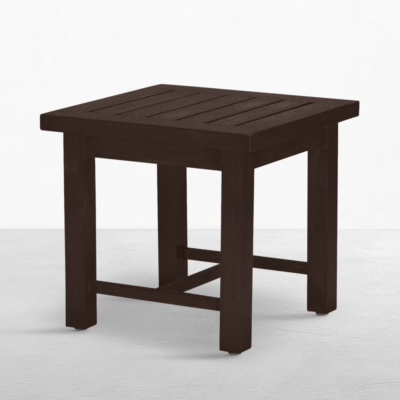 Club Aluminum Outdoor Side Table, Mahogany
