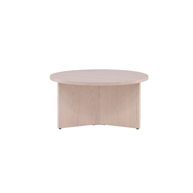 Konke Cross Legs Coffee Table, White Wash, 32.5 H x 65 W x 65 D cm