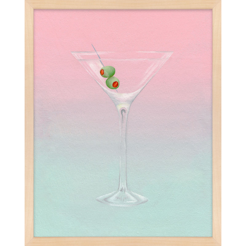 Olive Martini Print by Katy Montica, 30" H x 24" W x 1.25" D, Brown Framed Paper