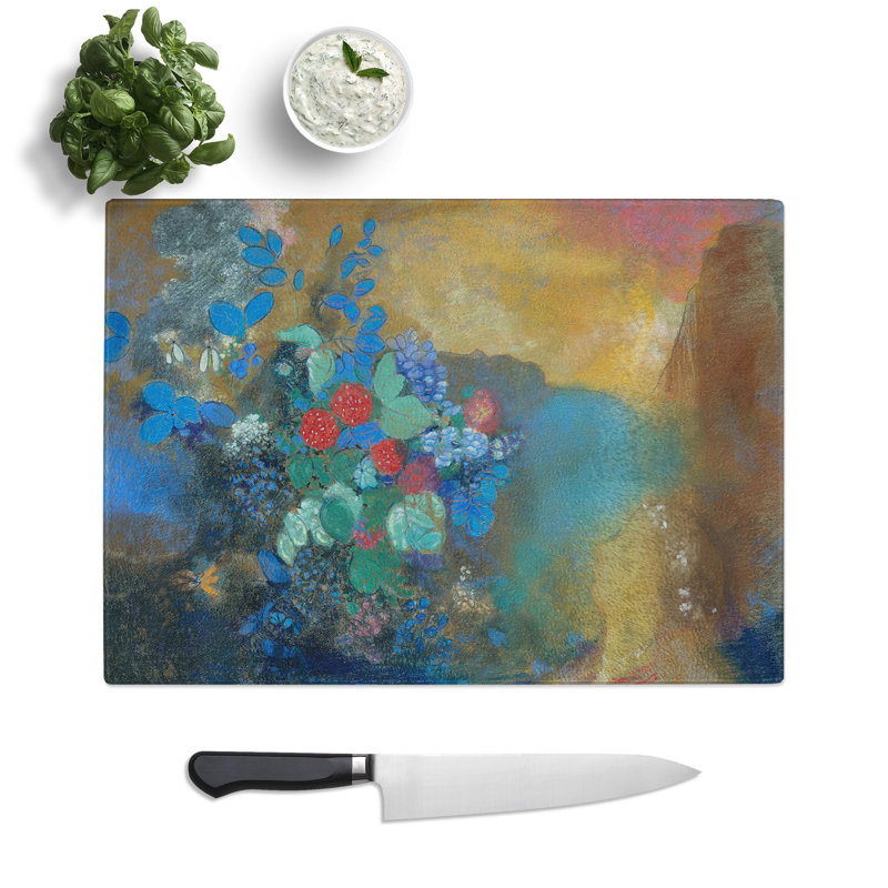 Ophelia Among the Flowers by Odilon Redon Chopping Board, 0.4cm H x 20cm W x 28.5cm L