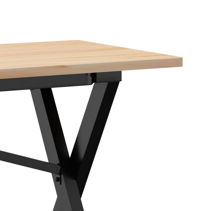 vidaXL Coffee Table X-Frame Solid Wood Pine and Steel