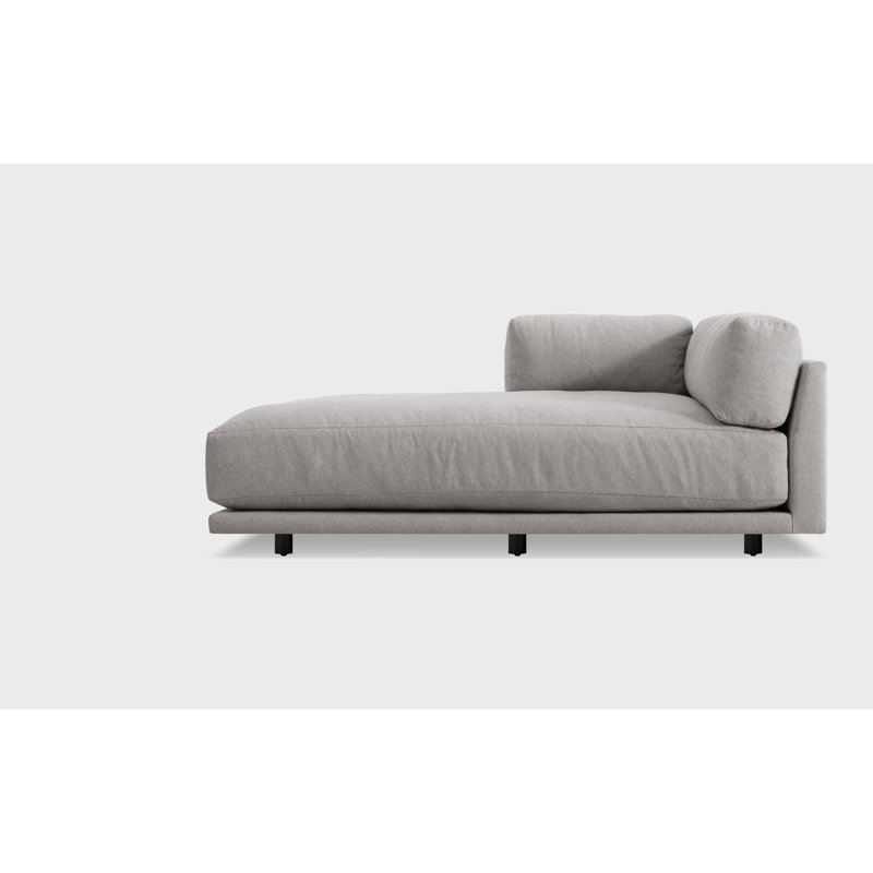 Canapé modulaire 51 po méridienne Sunday, Natté texturé gris Agnew, Face à la gauche