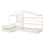 Lit simple simple, 2 lits simples en L avec clôture-762440229