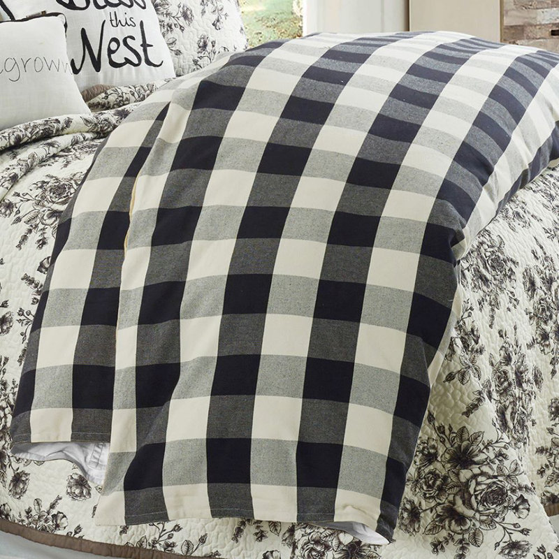 Ensemble de housse de couette Camille, Noir, Housse de couette très grand et 2 taies