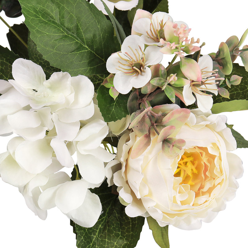 Mélange de pivoines et d'hortensias, Ivoire